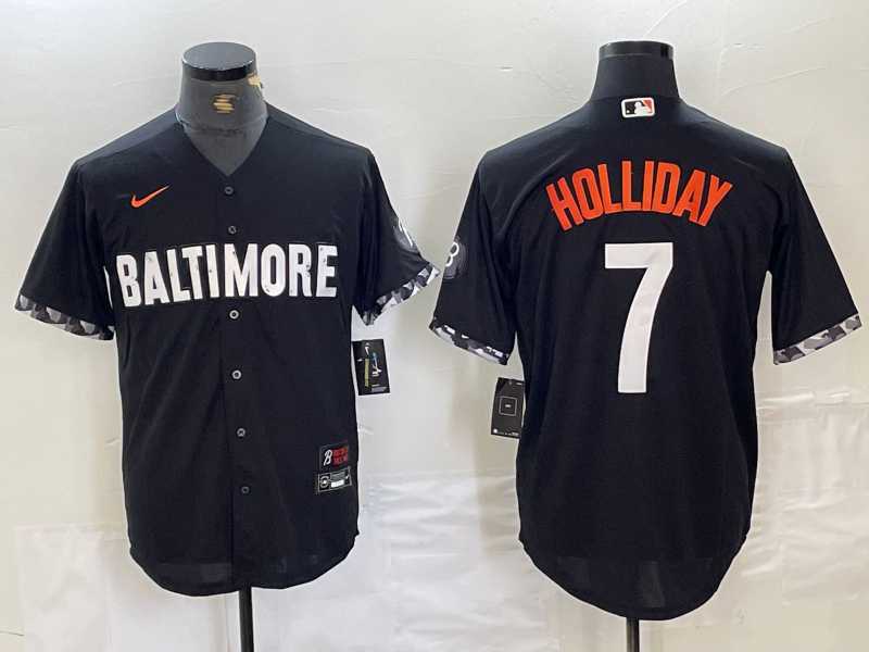 Mens Baltimore Orioles #7 Jackson Holliday Black 2023 City Connect Cool Base Stitched Jersey->baltimore orioles->MLB Jersey